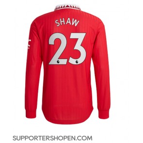 Manchester United Luke Shaw #23 Hemma Matchtröja 2022-23 Långärmad